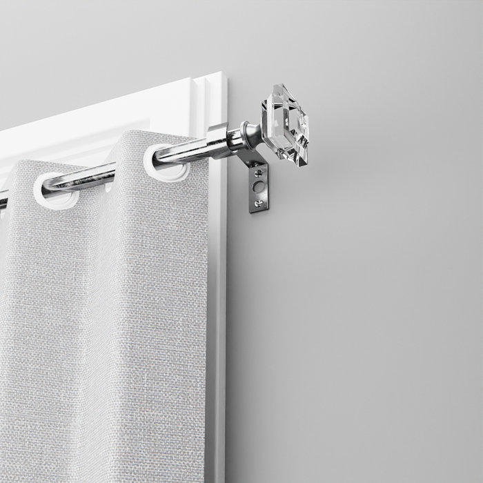 House of Hampton® Afelix Iron Adjustable Overall Width x 0.75'' Diameter Single Curtain Rod